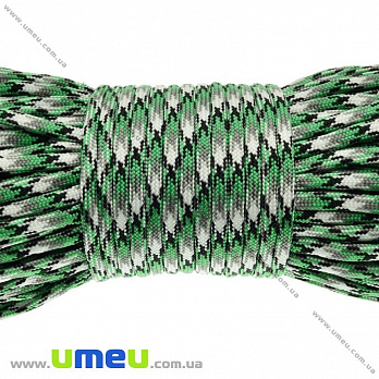 Шнур паракорд семіжільний меланж 4 мм, Зелений (LEN-024929)