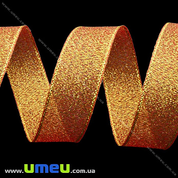 Стрічка парчева, 20 мм, Червона з золотом (LEN-022596)