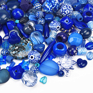 Бусины пластиковые, Микс синий (BUS-062215)