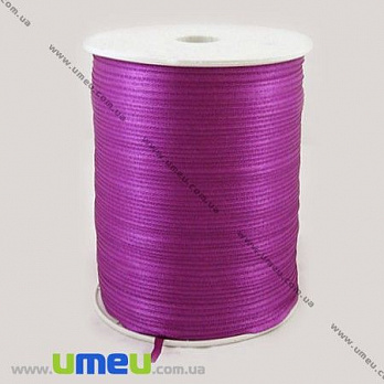 Атласная лента двухсторонняя, 3 мм, Темно-малиновая (LEN-009653)