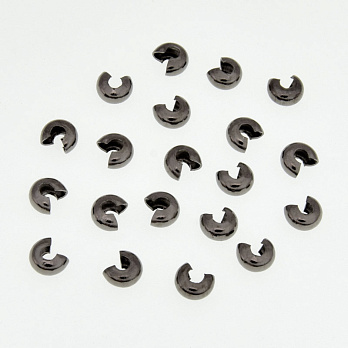 Намистини затискні Крімп, 4 мм, Чорна (BUS-012411)