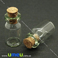 Стеклянная баночка с пробкой, 24х13 мм (DIF-006677)
