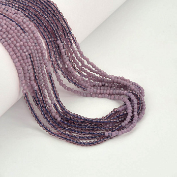 Бусины круглые граненые, 2 мм, Микс сиреневый (BUS-057367)