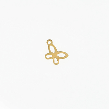 Подвеска из нерж. стали Бабочка, 11х7,5 мм, Покрытие 18 kt (STL-061315)