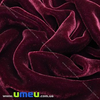 Оксамит італійський шовковий, Ширина 20 см, Бордовий (TKN-036632)