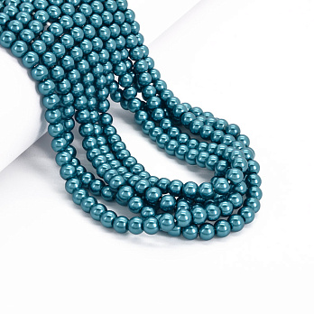 Намистини скляні Перли Premium, 6 мм, Бірюзові, Круглі (BUS-052062)