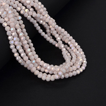 Намистини круглі грановані, 4 мм, Кремові АВ (BUS-052204)