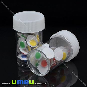 Оченята клейові круглі, 12 мм, Різнокольорові (DIF-037223)