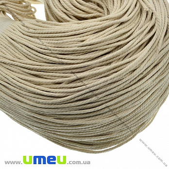 Вощеный шнур (коттон), 3 мм, Бежевый (LEN-021811)