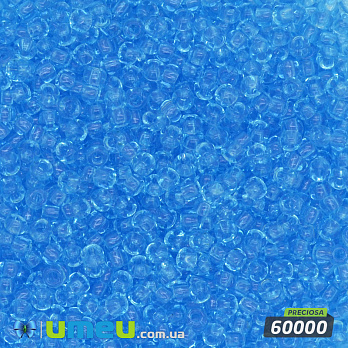 Бисер чешский 8/0, №60000, Голубой светлый, Прозрачный (BIS-044863)
