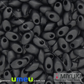 Бисер японский Miyuki LMA №401F, 4х7 мм, Черный матовый (BIS-036727)