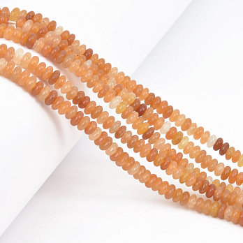 Намистини Авантюрин червоний, Натур. камінь, 4,5х2,5 мм, Ронделі (BUS-058163)