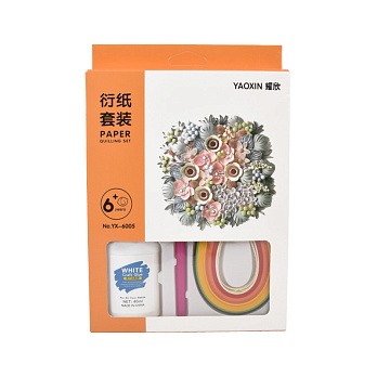 Набор в технике квиллинг (пинцет, инструмент, клей, полоски бумаги) (DIF-060079)