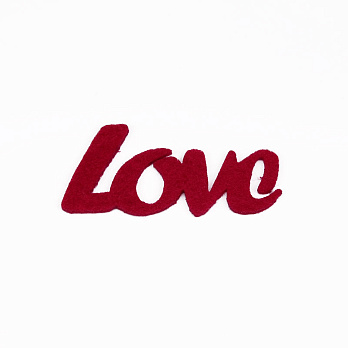 Декоративное изделие из фетра Слово "Love ", 6х3 см, Красный (FLT-056562)