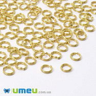 Колечки двойные, Золото, 6 мм, толщина 0,7 мм (PIN-061944)