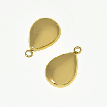 Подвеска из нерж. стали Капля, 17,2х11,2 мм, Золото (STL-060677)