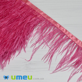 Перья страуса на ленте, 8-10 см, Малиновые (PER-038889)
