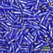 Бісер чеський Стеклярус 3, №37050, Синій блискучий скручений, 7 мм (BIS-058913)