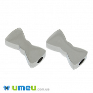 Намистина з нержавіючої сталі Бант, 10х5 мм, Темне срібло (STL-044602)