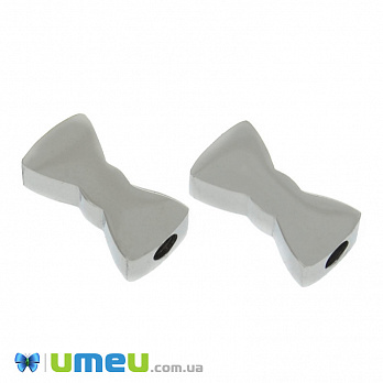 Намистина з нержавіючої сталі Бант, 10х5 мм, Темне срібло (STL-044602)