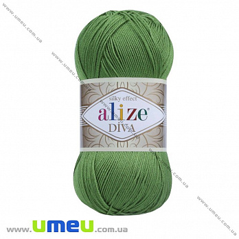 Пряжа Alize Diva 100 г, 350 м, Зеленая 210 (YAR-025143)