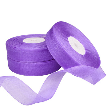 Стрічка з органзи, 20 мм, Бузкова (LEN-054919)