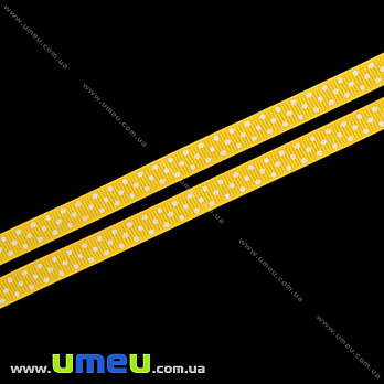 Репсова стрічка в горошок, 10 мм, Помаранчева (LEN-016652)