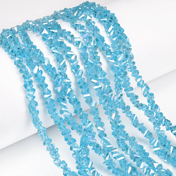 Намистини скляні скол (крихта), 4 мм, Блакитні (BUS-060939)