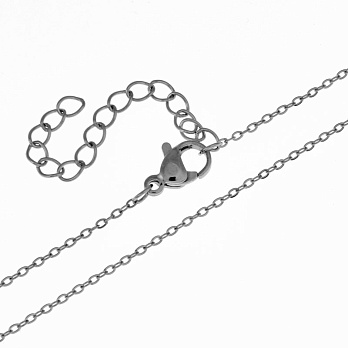 Основа на шею из нерж. ст. с удлинителем, Темное серебро, 1,2 мм, 60 см (STL-058313)