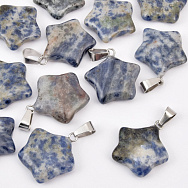 Подвеска Звезда, Натур. камень Содалит, 23х20 мм (POD-011988)