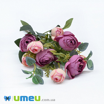 Букет півонії, 30 см, Персиково-малиновий (DIF-044733)