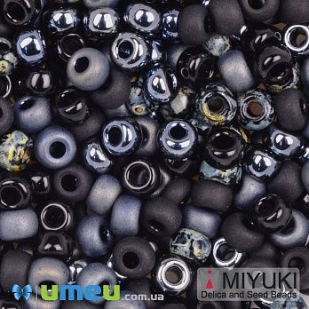 Бисер японский Miyuki круглый RR 6/0 №mix93, Черный (BIS-049827)