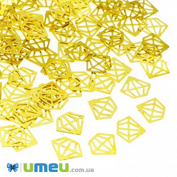 Декоративний елемент Кристал, 5х4х0,1 мм, Золото (DIF-047129)