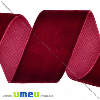 Лента бархатная, 38 мм, Бордовая (LEN-016640)