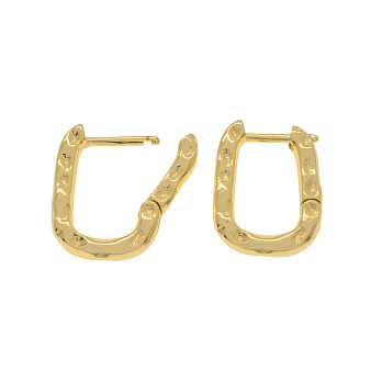 Сережки Huggie, Латунь з покриттям 18 kt, 16х12х2,5 мм (OSN-053090)