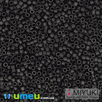 Бисер японский Miyuki Delica 15/0 DBS310, Черный матовый (BIS-049662)
