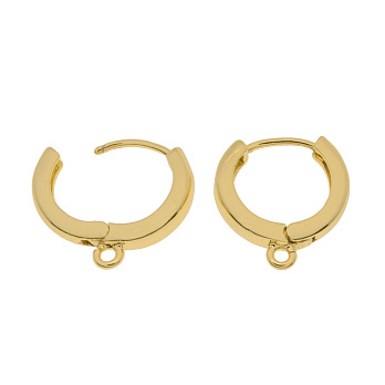 Швензы круглые Huggie, Латунь с покрытие 18 kt, 16х15х4 мм (OSN-053092)