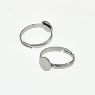 Кільце з нерж. сталі з майданчиком 8 мм, Темне срібло (OSN-060541)