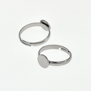 Кільце з нерж. сталі з майданчиком 8 мм, Темне срібло (OSN-060541)