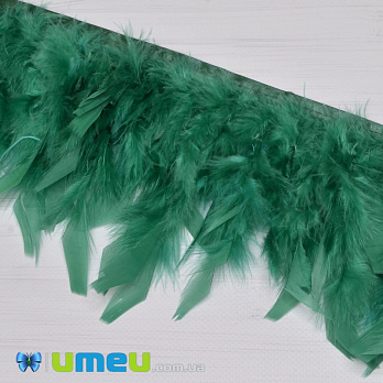 Перья индейки на ленте, 10-15 см, Изумрудные (PER-038949)