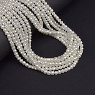 Бусины стеклянные Жемчуг Premium, 4 мм, Белые, Круглые (BUS-060919)