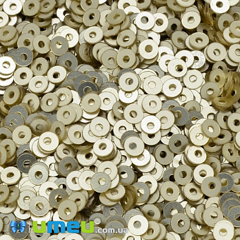 Паєтки Індія круглі плоскі, 2,5 мм, Золотисті (PAI-037558)