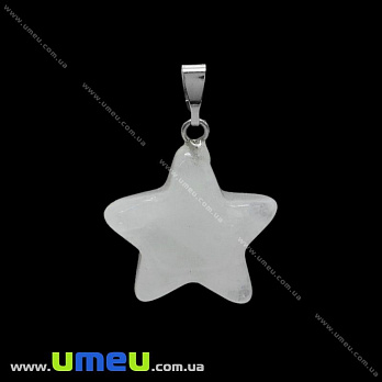 Подвеска из натурального камня Звезда, Кварц белый, 24х22 мм (POD-031876)