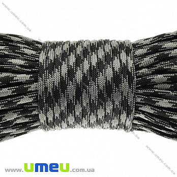 Шнур паракорд семіжільний меланж 4 мм, Сірий (LEN-024925)