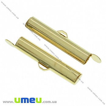 Зажим круглый, 26х6,5х5 мм, Золото (ZAG-020899)