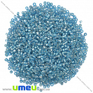 Бисер китайский средний, 8/0, Голубой блестящий, 3 мм (BIS-034665)