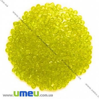 Бісер китайський середній, 8/0, Жовтий прозорий, 3 мм (BIS-007983)