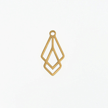 Подвеска из нерж. стали Кристаллы, 20х10 мм, Золото (STL-061332)