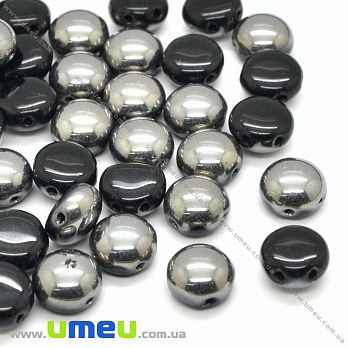 Бусина чешское стекло Preciosa Candy 8х5 мм, №23980/27401, Серебристая (BUS-036339)