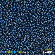 Бісер чеський 12/0, №60100, Синій темний, Прозорий (BIS-017028)